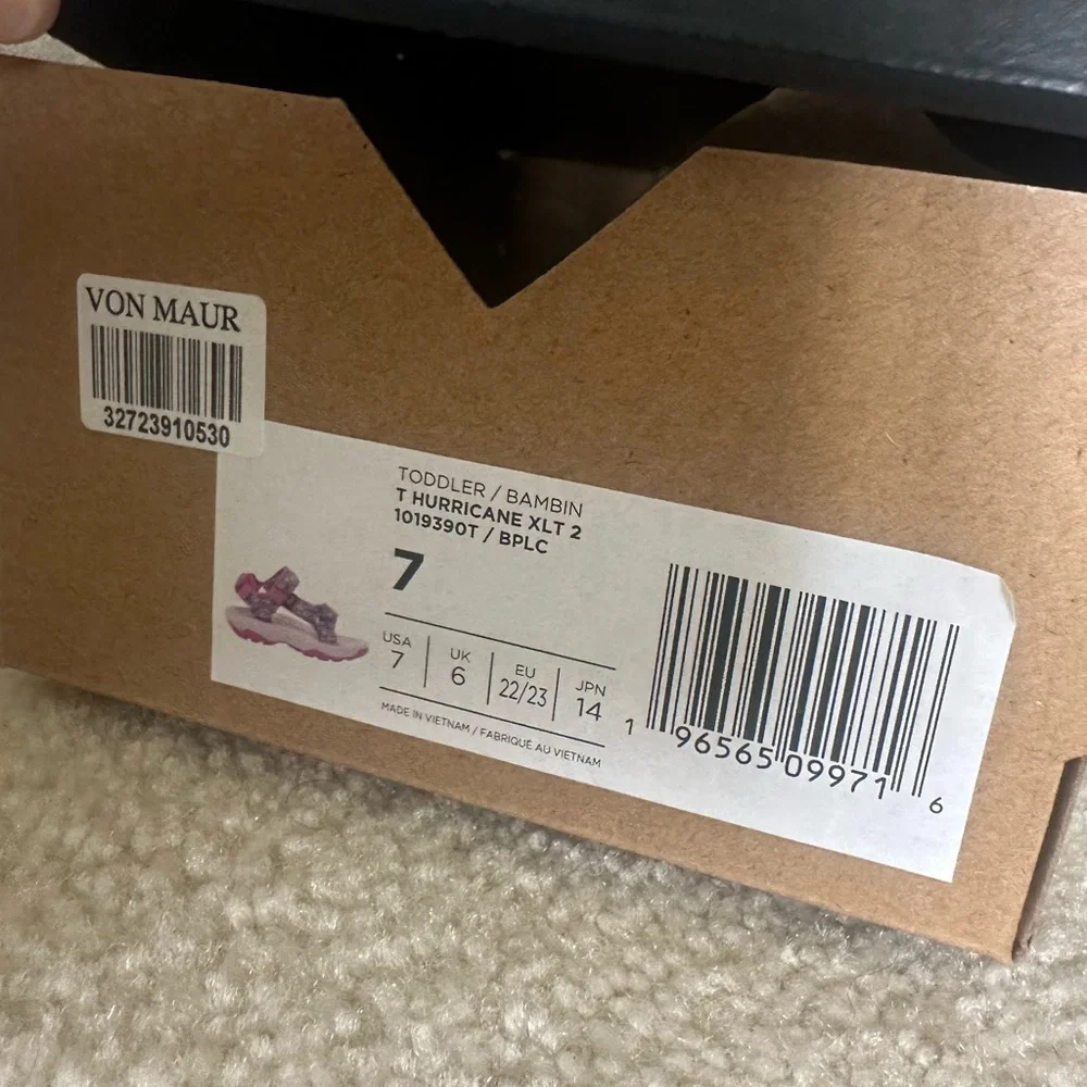 Teva Toddler Pink and Lavender Patterned Strap Sandals - Picture 2 of 3